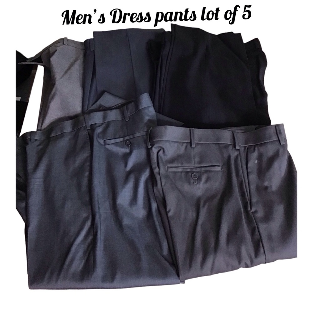 Mens Dress Pants lot of 5 pair Various sizes all around 36-38 EUC